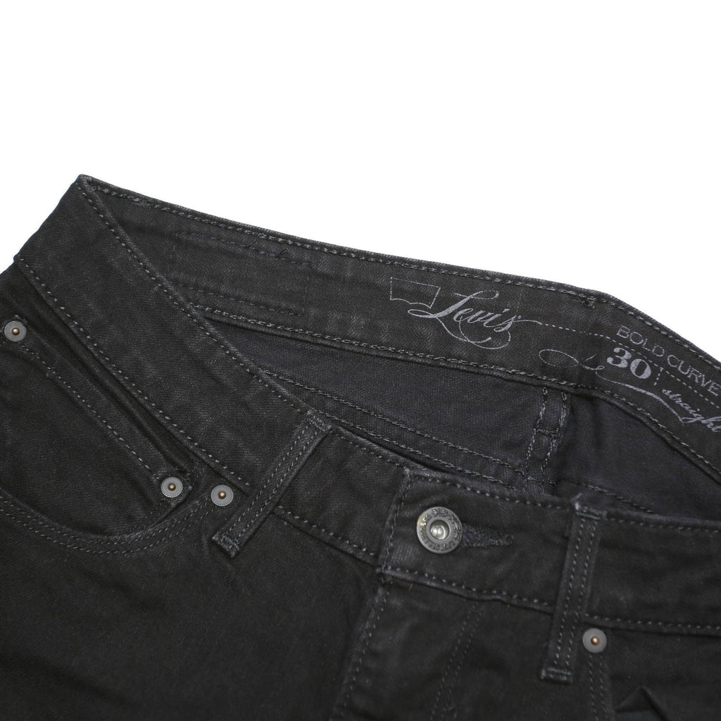 LEVI'S Womens Black Regular Fit Straight Denim Jeans Cotton Blend W30 L30