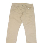 CARHARTT Mens Jeans Beige Regular Straight Denim W34 L33 Cotton Blend Zip