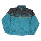 LAVON Womens Blue & Black Jacket L Nylon Plain Zip Lightweight Casual