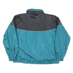 LAVON Womens Blue & Black Jacket L Nylon Plain Zip Lightweight Casual