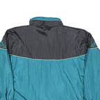 LAVON Womens Blue & Black Jacket L Nylon Plain Zip Lightweight Casual