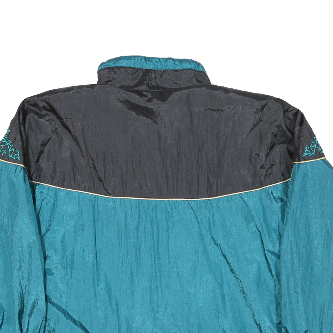 LAVON Womens Blue & Black Jacket L Nylon Plain Zip Lightweight Casual