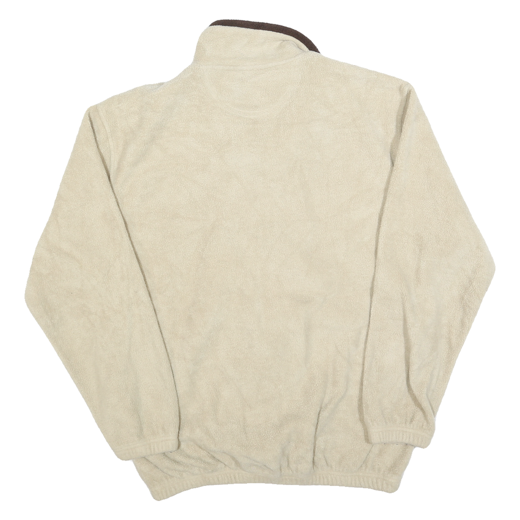 HAGGAR Mens Beige Brown Polyester Plain Full Zip Jumper M Comfortable Casual