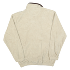 HAGGAR Mens Beige Brown Polyester Plain Full Zip Jumper M Comfortable Casual