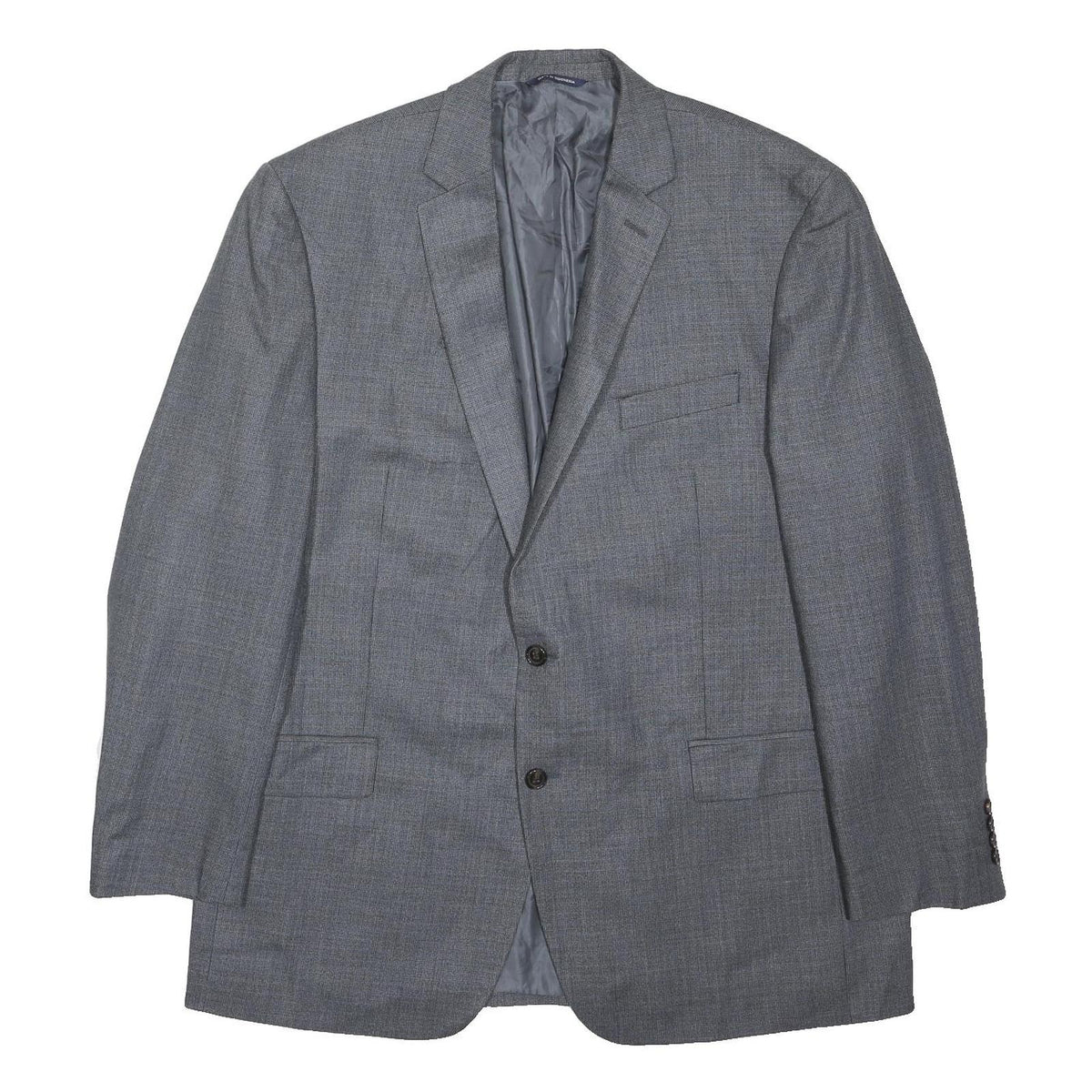 RALPH RALPH LAUREN Mens Grey Blue 2XL Silk Blend Button Jacket Plain Tailored