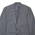 RALPH RALPH LAUREN Mens Grey Blue 2XL Silk Blend Button Jacket Plain Tailored