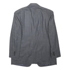 RALPH RALPH LAUREN Mens Grey Blue 2XL Silk Blend Button Jacket Plain Tailored