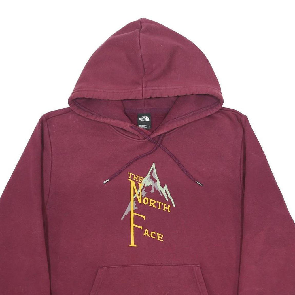 THE NORTH FACE Mens Maroon Hoodie L Cotton Blend Pullover Casual Hooded