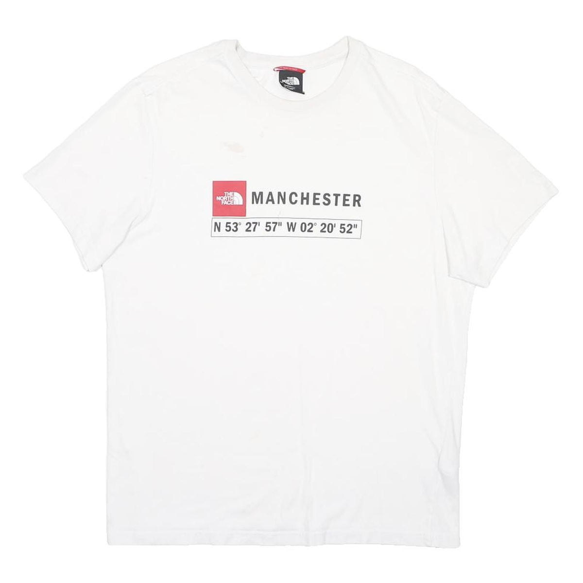 THE NORTH FACE Mens White Manchester Cotton Blend T-Shirt L Short Sleeve Crew