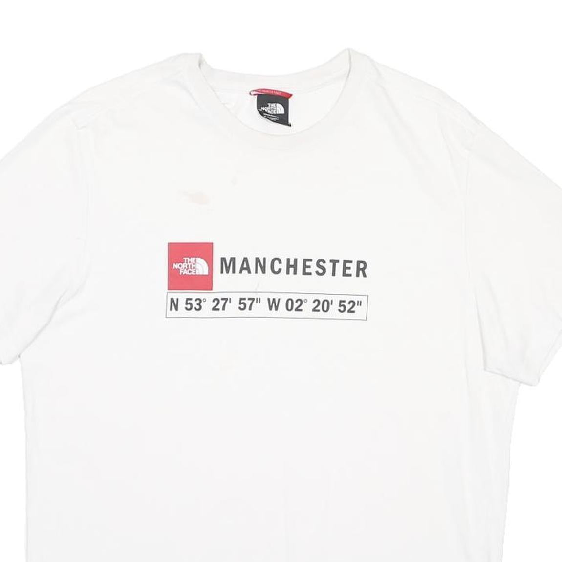 THE NORTH FACE Mens White Manchester Cotton Blend T-Shirt L Short Sleeve Crew