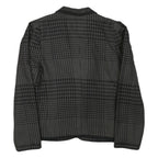 LOUIS FERAUD Womens Black Grey Houndstooth Wool Blend Button Jacket UK 16