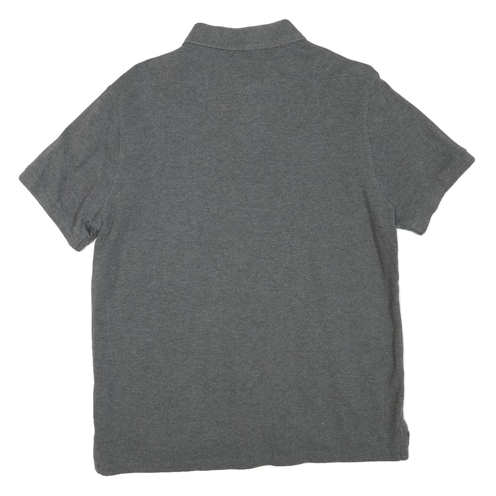POLO RALPH LAUREN Mens Grey Short Sleeve Plain L Cotton Blend Polo Shirt
