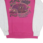 Womens Pink & Grey Orlando Florida Graphic Crew Neck Sweatshirt S Casual