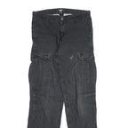 CARHARTT Mens Cotton Regular Black Cargo Trousers W30 L34 Durable Workwear Fit