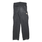 CARHARTT Mens Cotton Regular Black Cargo Trousers W30 L34 Durable Workwear Fit