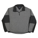 TOMMY HILFIGER Mens Grey & Black Pullover Plain V-Neck Basic Knit XL Zip Jumper
