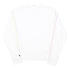 CHAMPION Girls White Pastel Stripe Crew Neck Sweatshirt 15Y Cotton Blend
