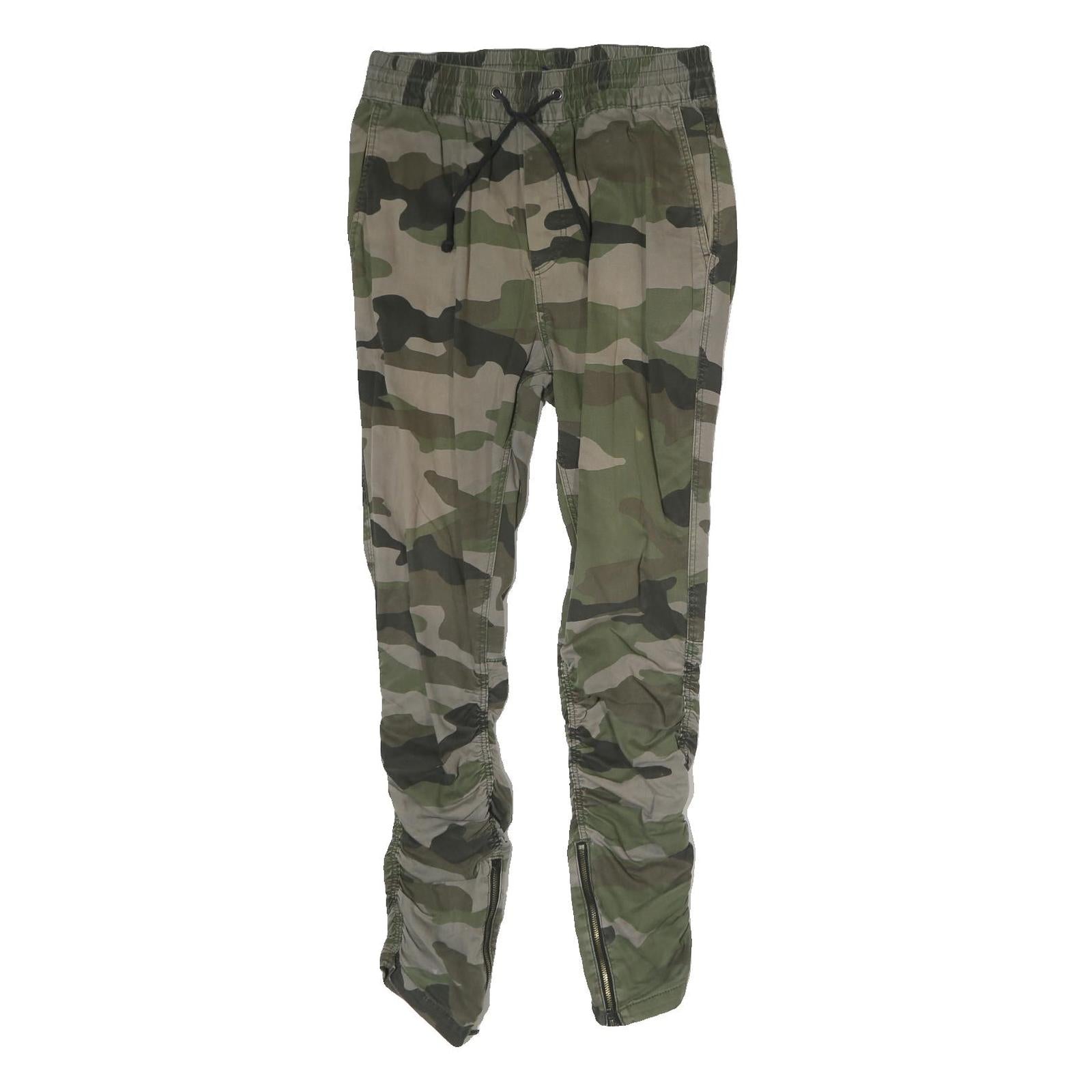 H&M Womens Cotton Blend Camouflage Regular Drawstring Skinny Trousers W28 L28