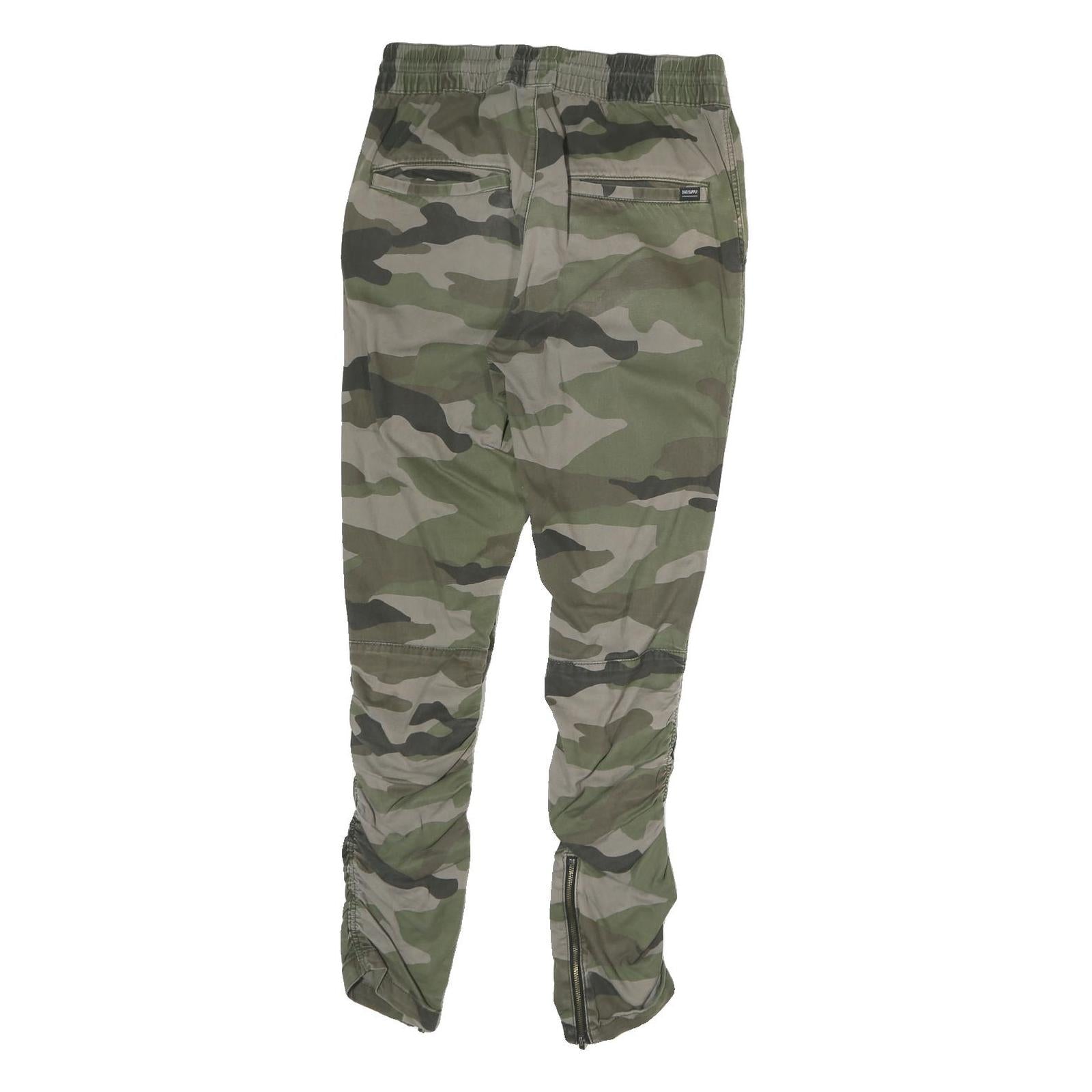 H&M Womens Cotton Blend Camouflage Regular Drawstring Skinny Trousers W28 L28