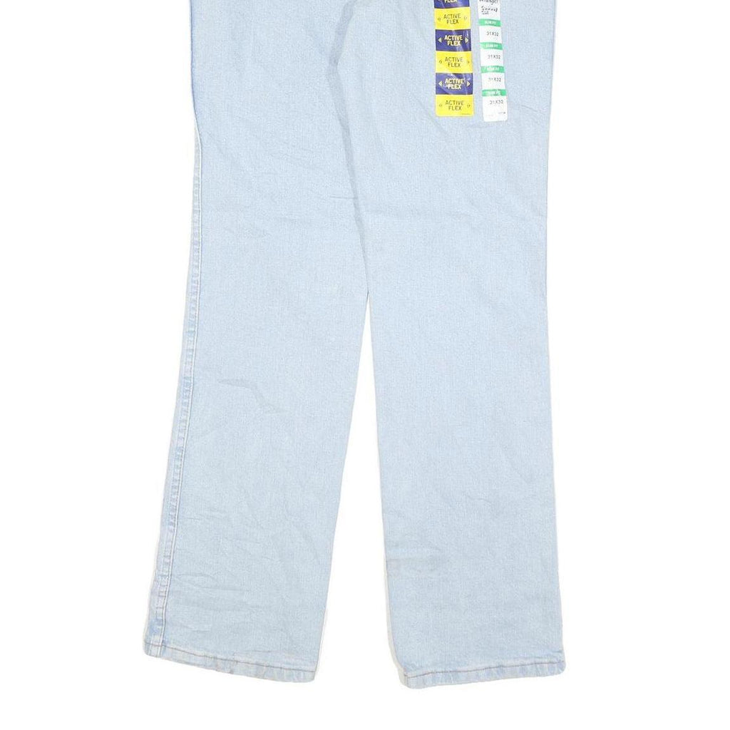 WRANGLER Mens Regular Fit Straight Leg Denim Light Blue W31 L32 Classic Zip