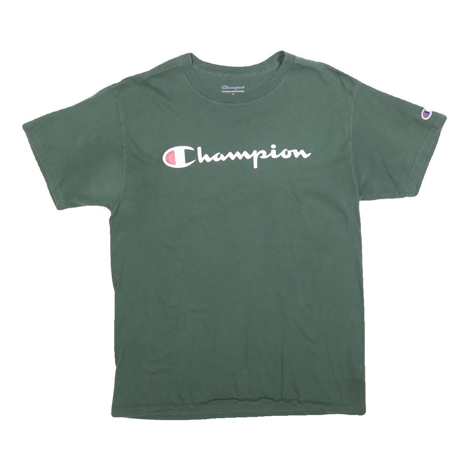 CHAMPION Mens Green Graphic T-Shirt M Short Sleeve Crew Neck Casual