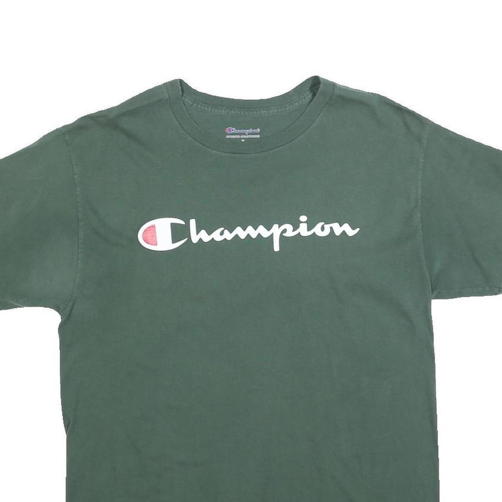 CHAMPION Mens Green Graphic T-Shirt M Short Sleeve Crew Neck Casual