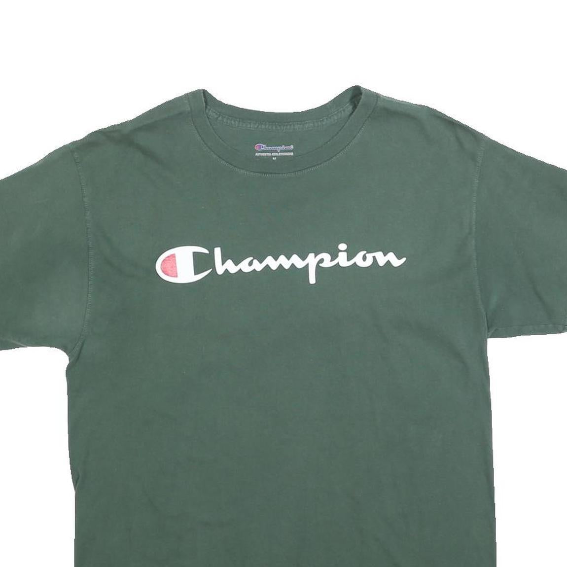 CHAMPION Mens Green Graphic T-Shirt M Short Sleeve Crew Neck Casual