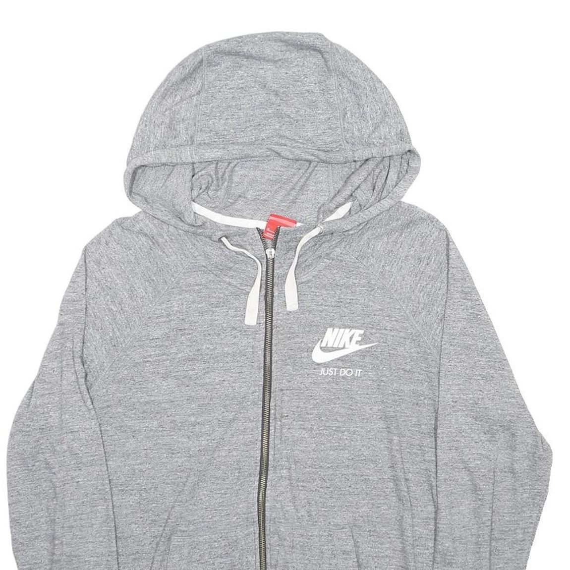 NIKE Womens Grey Pullover Hoodie XL Zip Hoodie Casual Sportswear