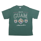 TEEJAYS Mens Green Graphic T-Shirt L Short Sleeve Crew Neck Cotton Blend Jersey