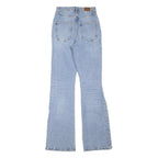 BOG Womens Regular Fit Flared Denim Light Blue Cotton Blend Jeans W24 L32 Zip