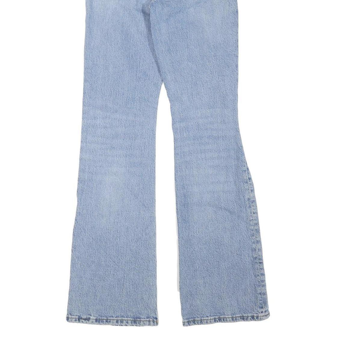 BOG Womens Regular Fit Flared Denim Light Blue Cotton Blend Jeans W24 L32 Zip