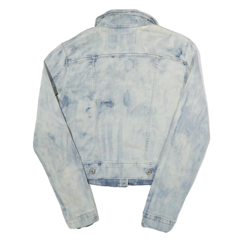 LEVI'S Womens Blue Acid Wash Denim Jacket S Cotton Blend Button Front