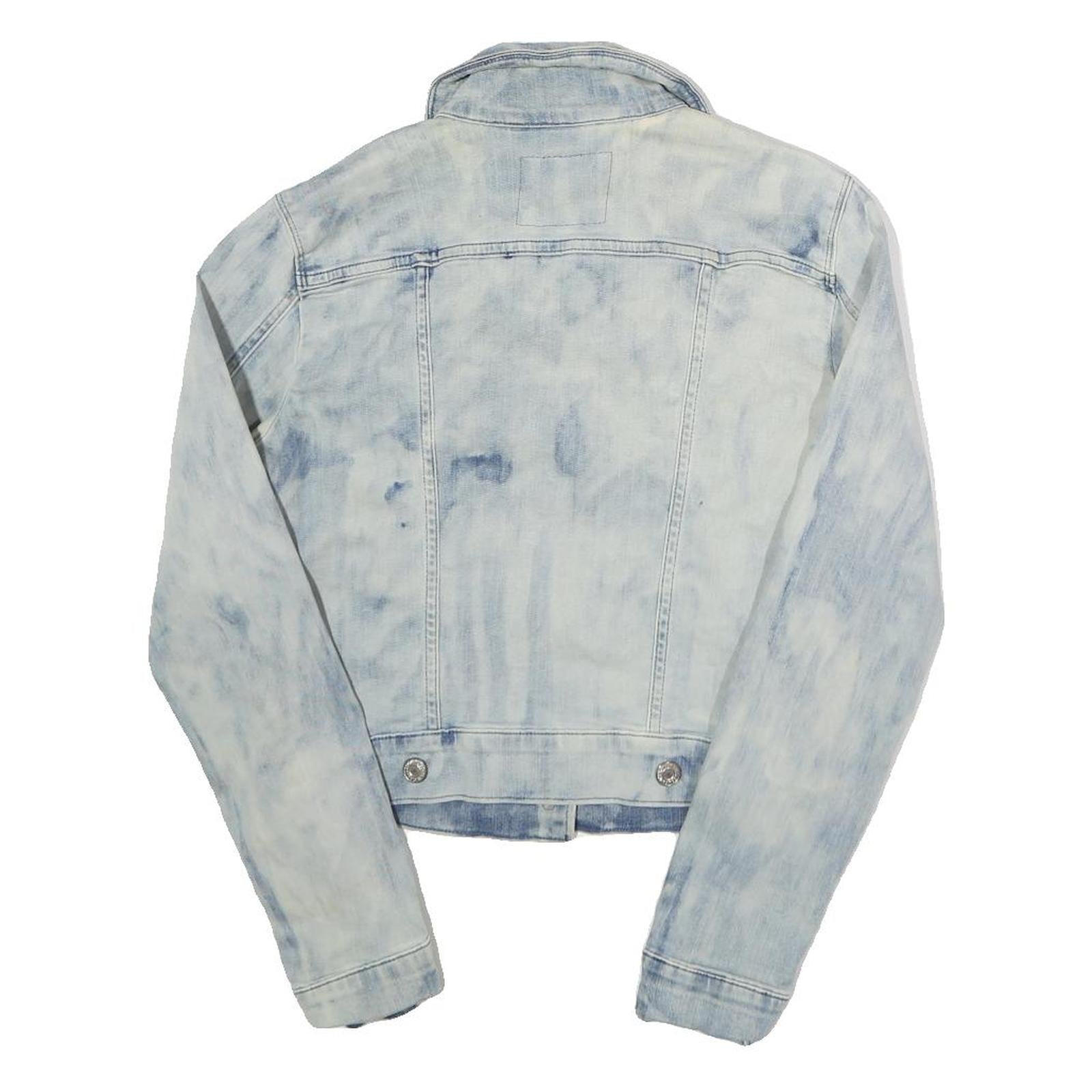 LEVI'S Womens Blue Acid Wash Denim Jacket S Cotton Blend Button Front