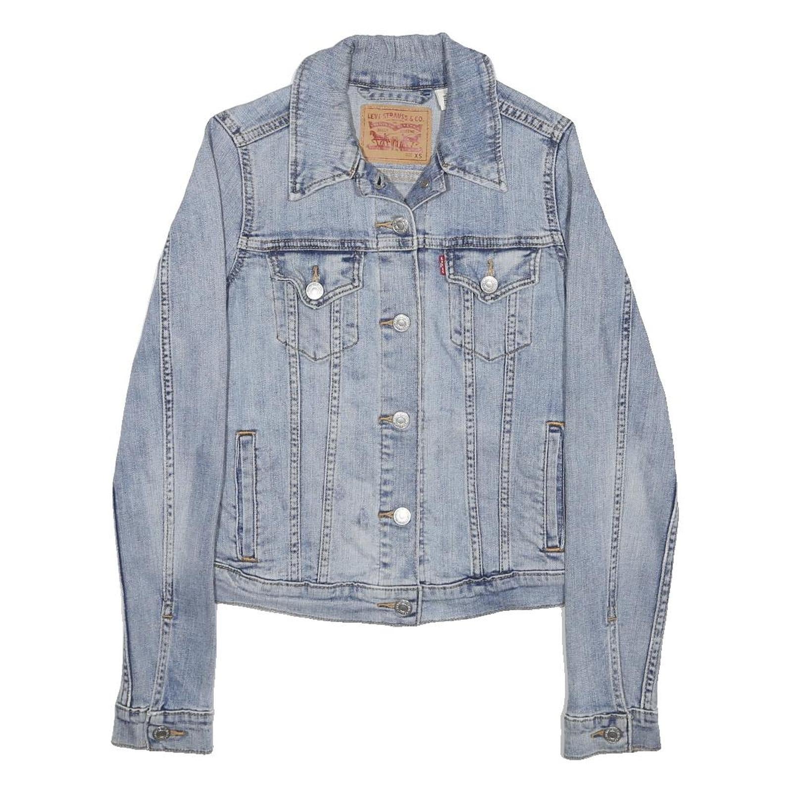 LEVI'S Womens Blue Denim Jacket XS Cotton Blend Classic Button Closure Stylish