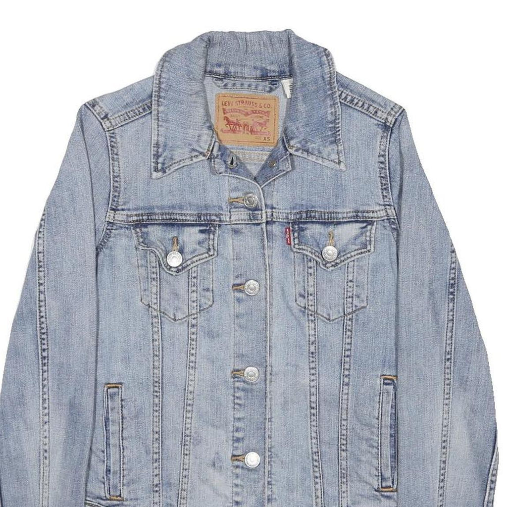 LEVI'S Womens Blue Denim Jacket XS Cotton Blend Classic Button Closure Stylish