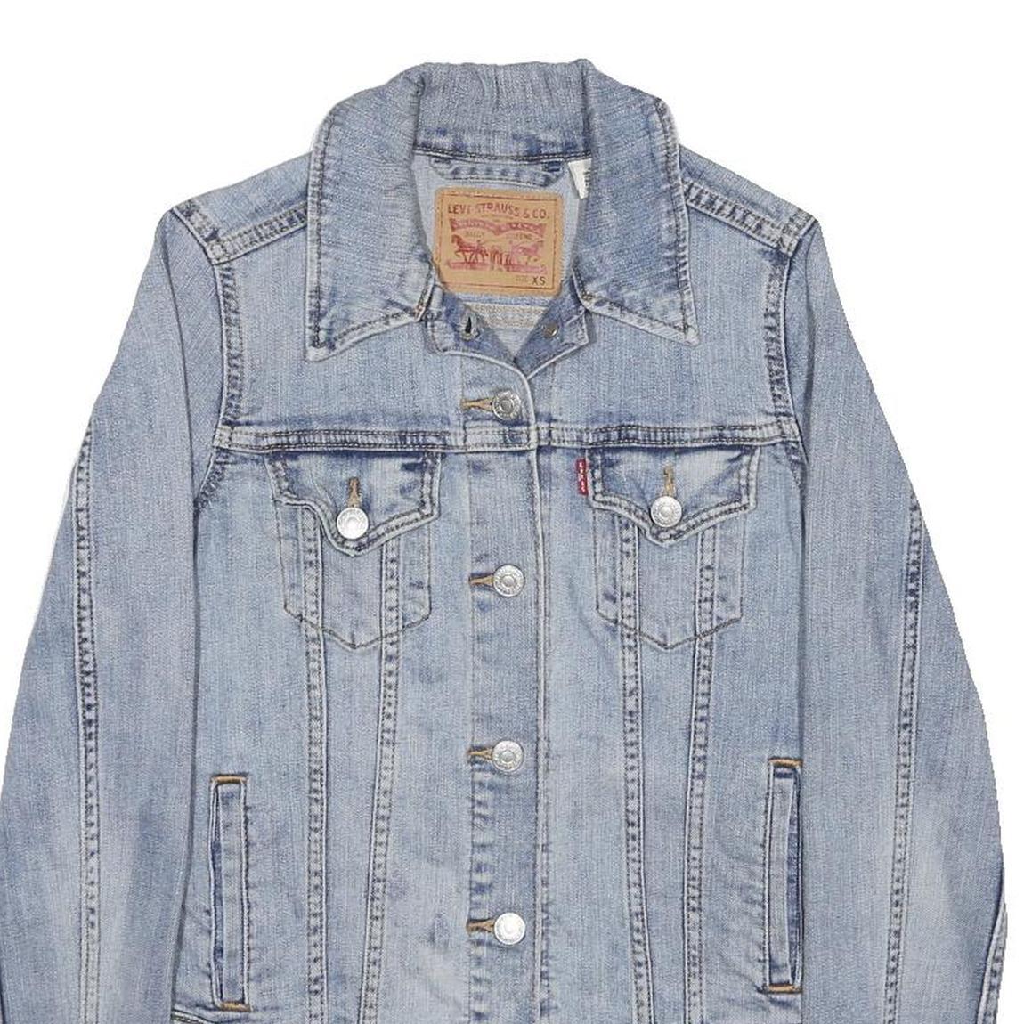 LEVI'S Womens Blue Denim Jacket XS Cotton Blend Classic Button Closure Stylish