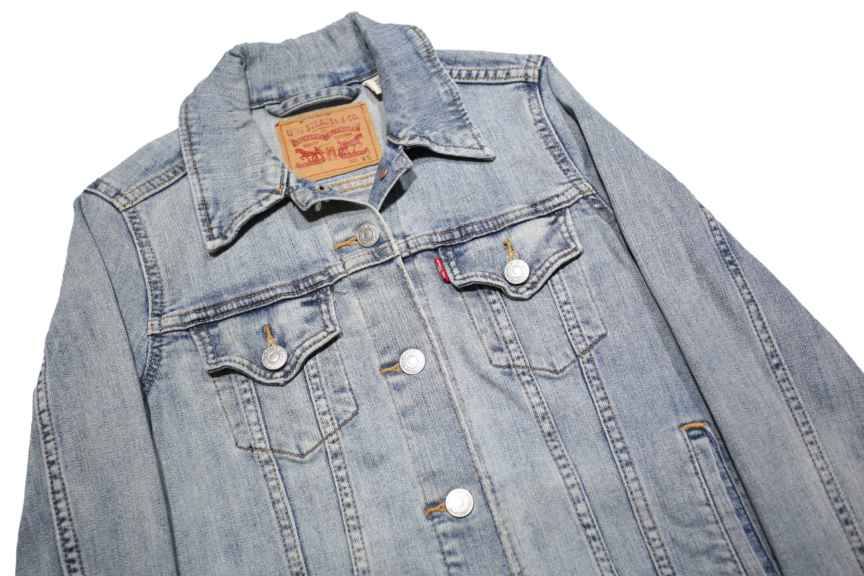 LEVI'S Womens Blue Denim Jacket XS Cotton Blend Classic Button Closure Stylish