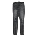 AMERICAN EAGLE Womens Slim Black Denim Stone Wash Jeans W26 L29 Distressed