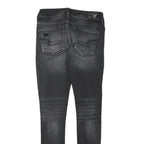 AMERICAN EAGLE Womens Slim Black Denim Stone Wash Jeans W26 L29 Distressed