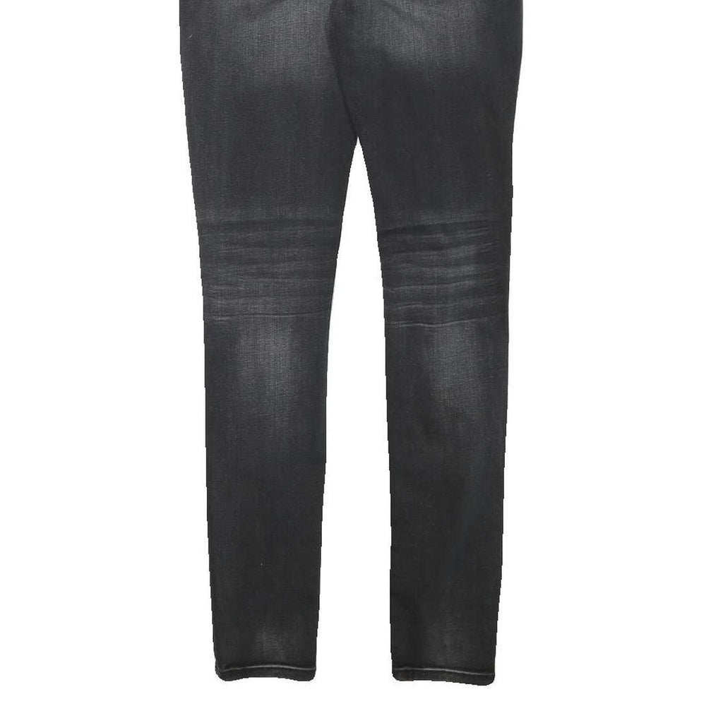 AMERICAN EAGLE Womens Slim Black Denim Stone Wash Jeans W26 L29 Distressed