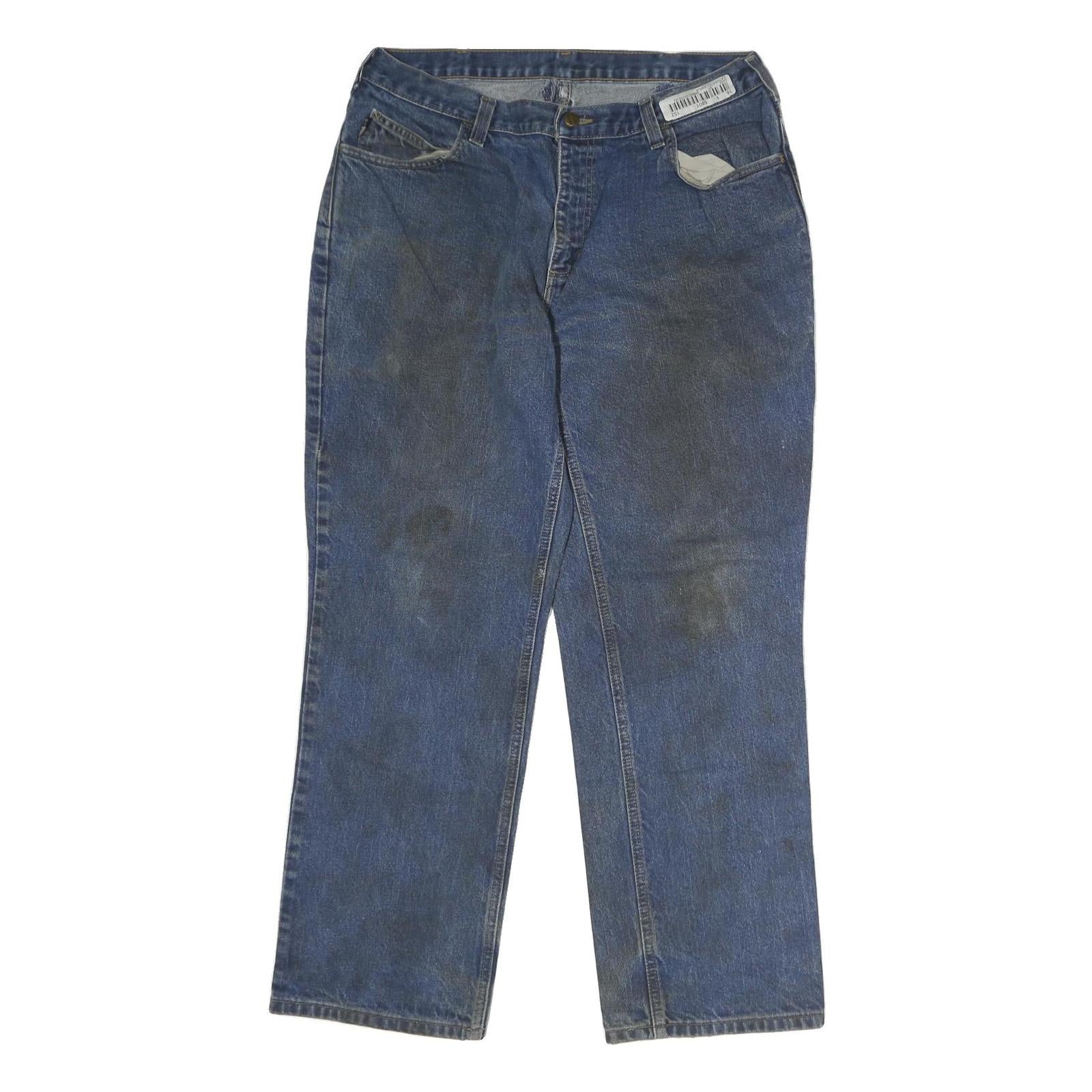 CARHARTT Mens Jeans Blue Regular Straight Denim Medium W32 L30 Workwear Zip