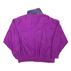LAVON Womens Purple Paisley Bomber Jacket L Polyester Blend Zip