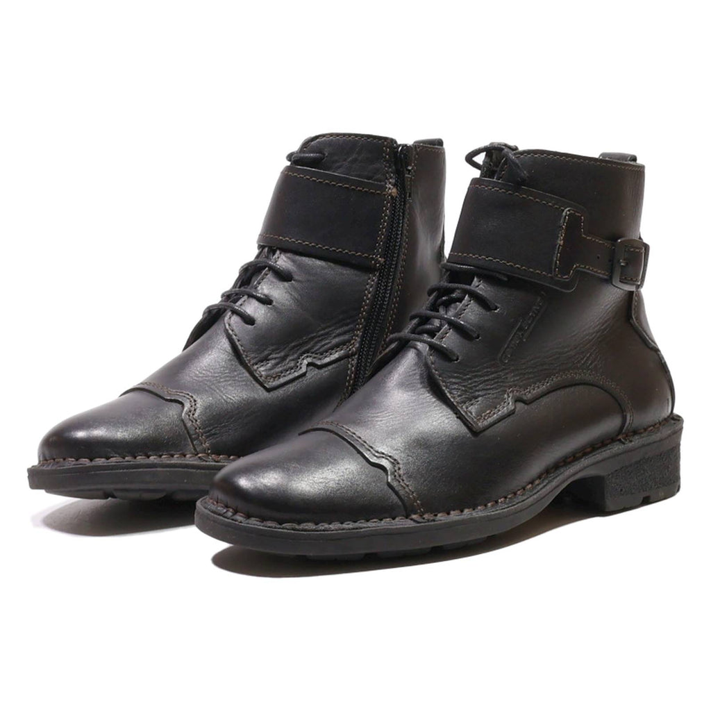 CAMEL ACTIVE Lace-Up Boots Black Leather Womens UK 4.5