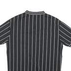 FB SISTER Mens Black & White Striped Baseball Style S Short Sleeve V Neck
