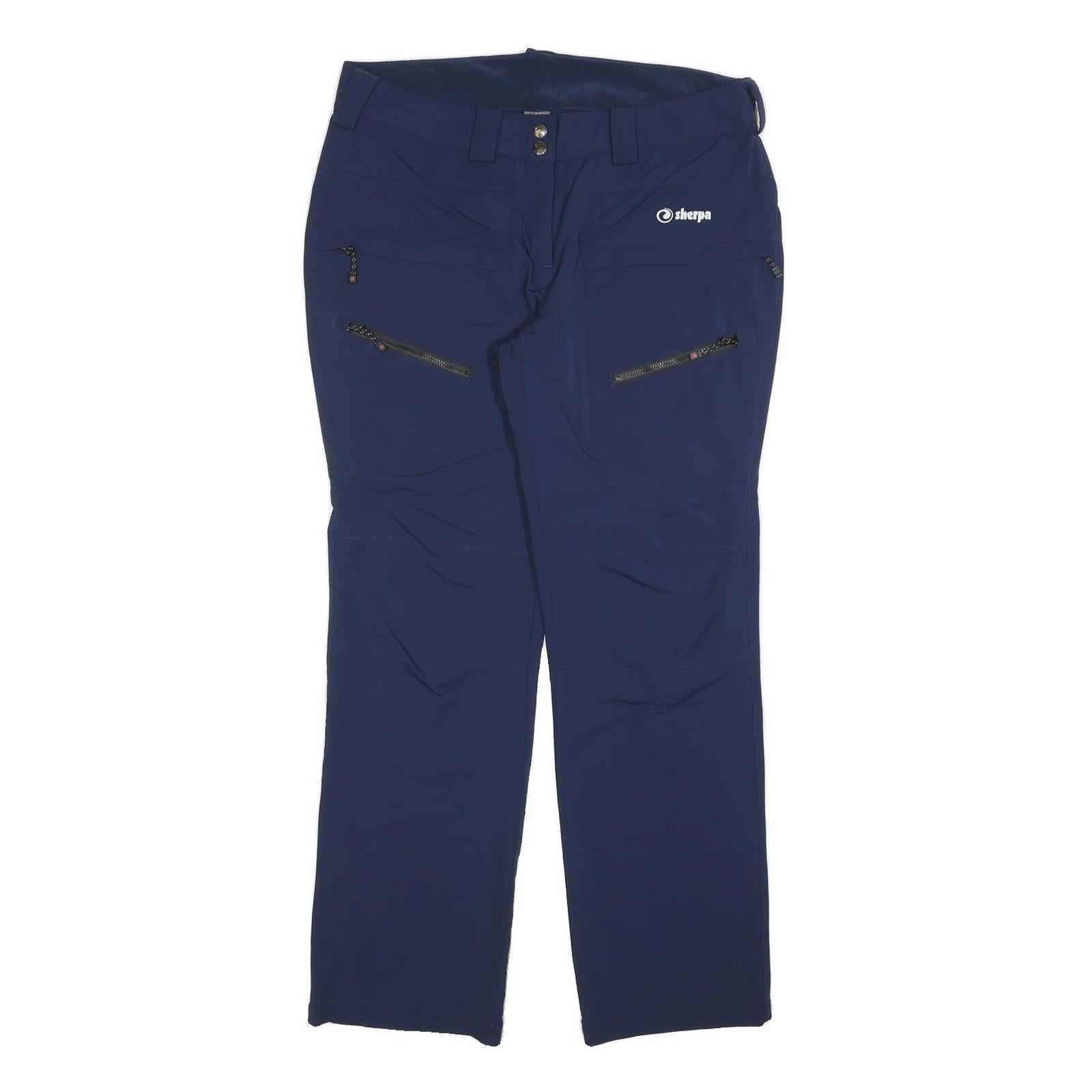 SHERPA Womens Polyester Blend Navy Regular Leg Trousers W34 L30 Outdoor Zip