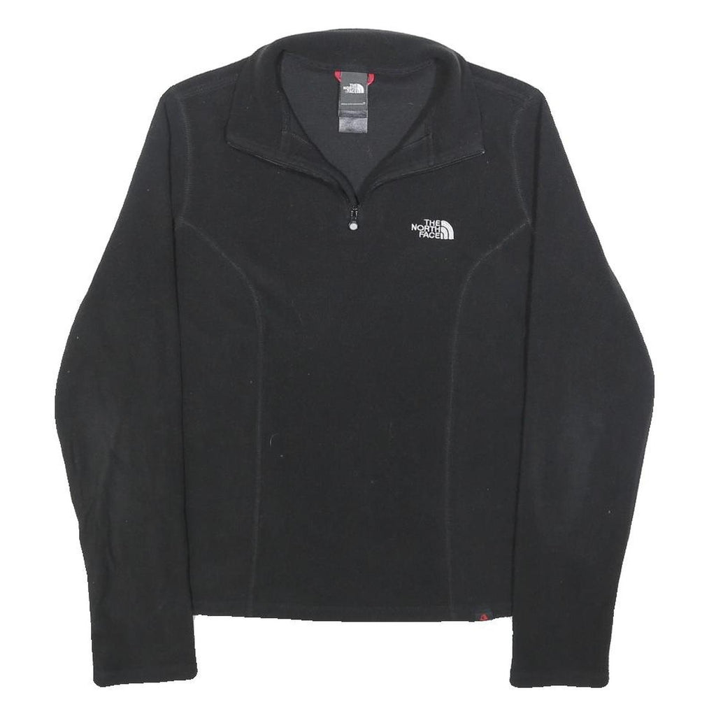 THE NORTH FACE Womens Black Plain Pullover Jumper Quarter Zip XS Outdoor