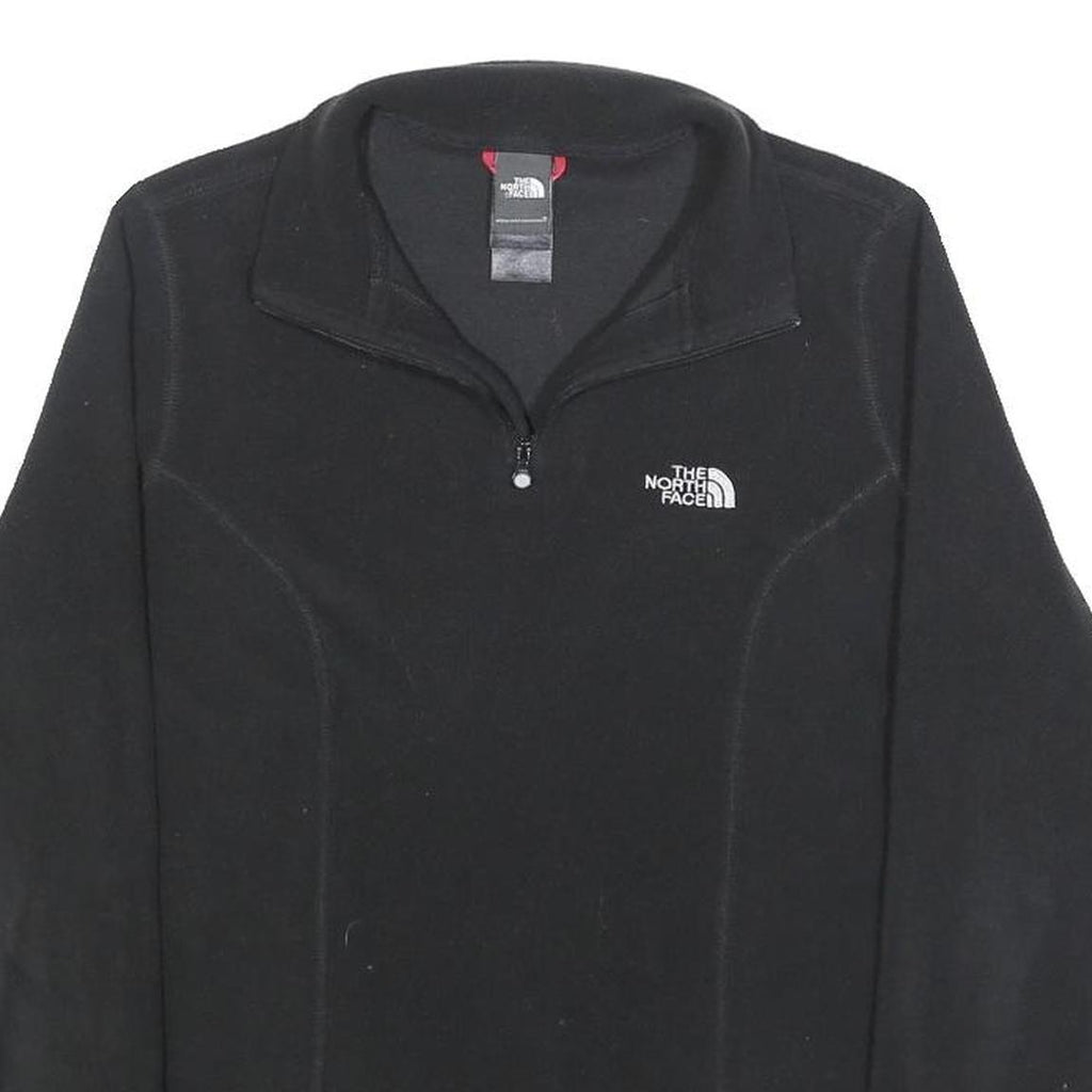 THE NORTH FACE Womens Black Plain Pullover Jumper Quarter Zip XS Outdoor