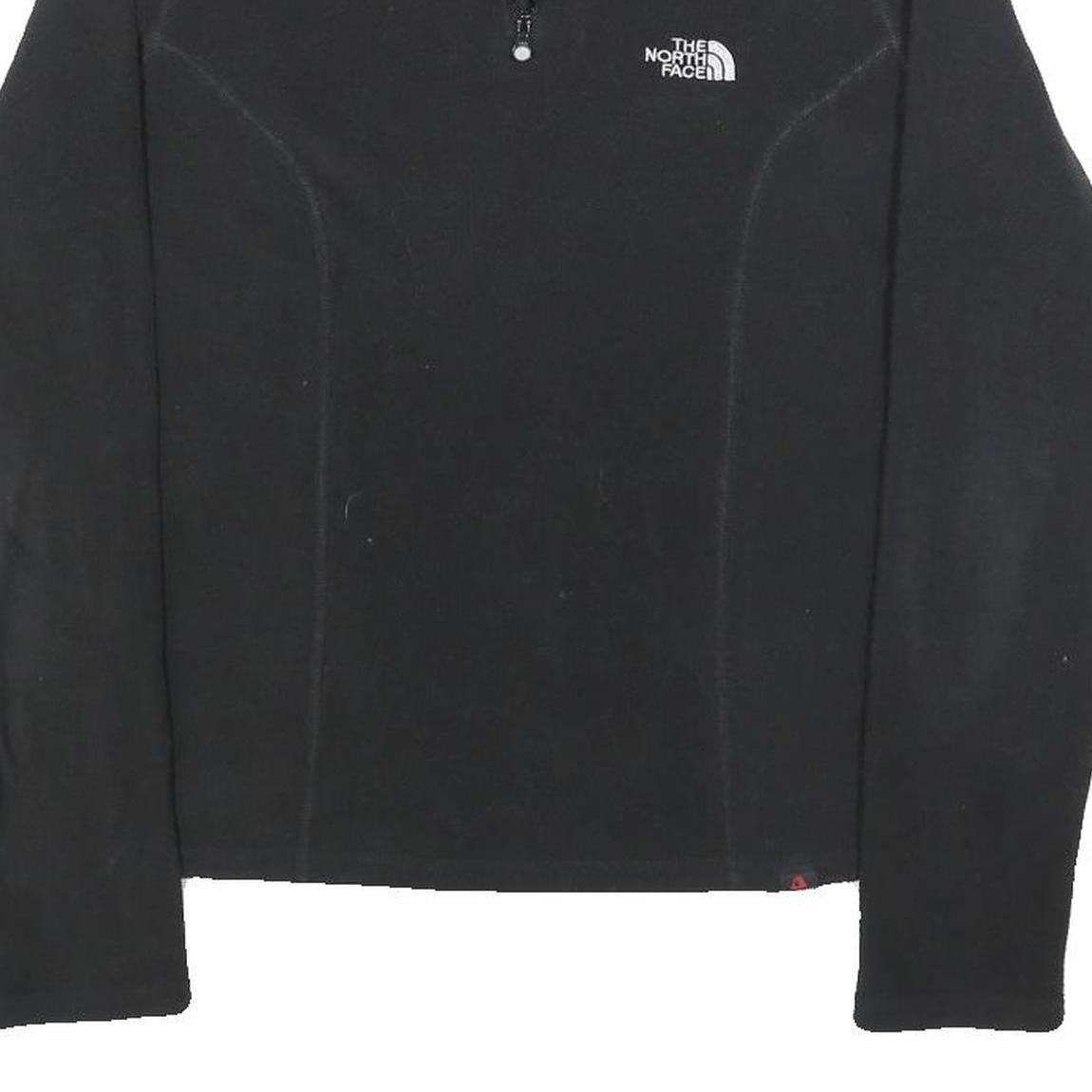 THE NORTH FACE Womens Black Plain Pullover Jumper Quarter Zip XS Outdoor