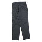 DICKIES Mens Cotton Blend Black Regular Straight Trousers W30 L30 Workwear Zip