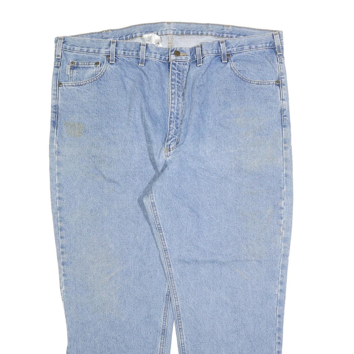 CARHARTT Mens Jeans Light Blue Regular Straight Denim Medium W50 L32 Classic Fit